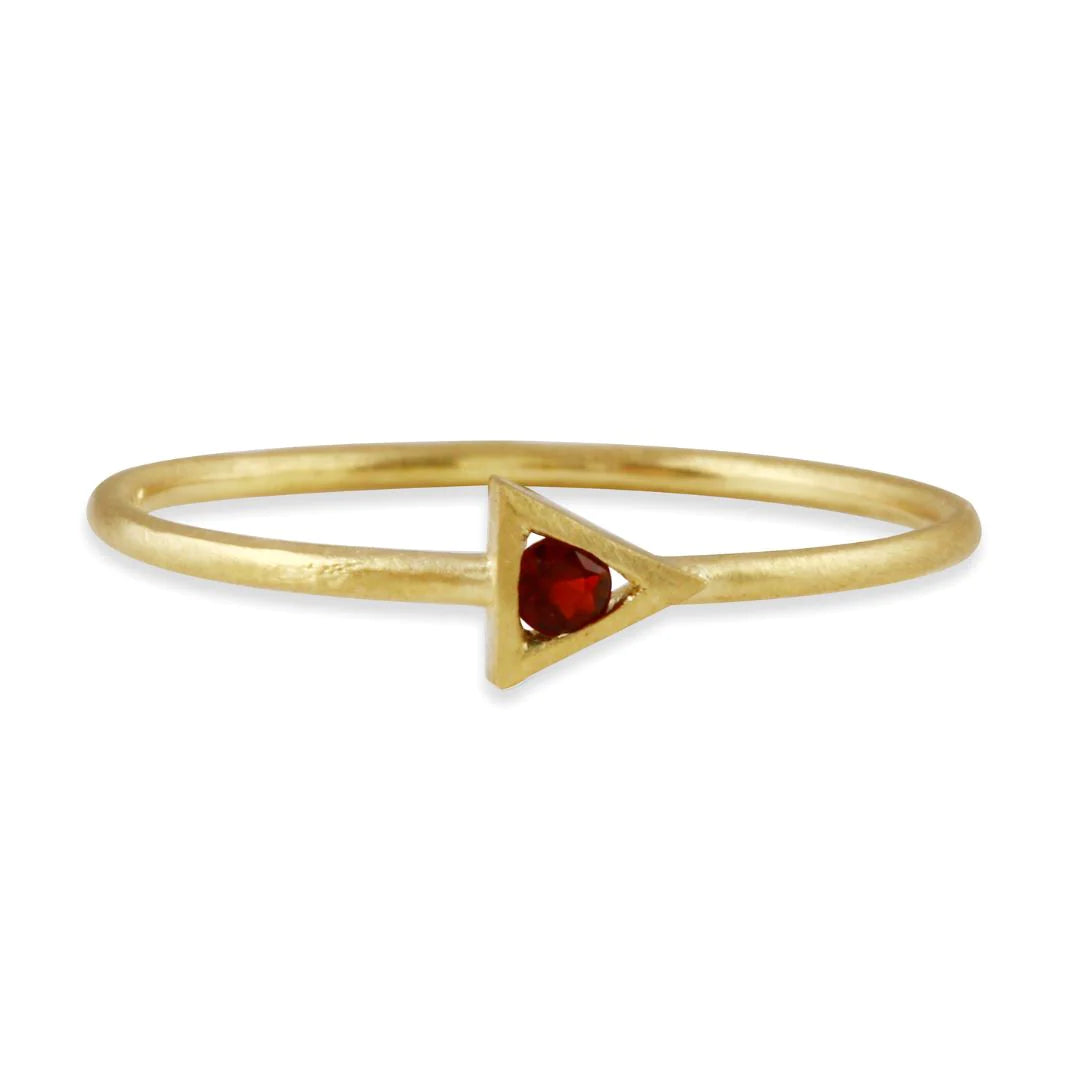 Small Birthstone Triangle Strength Ring