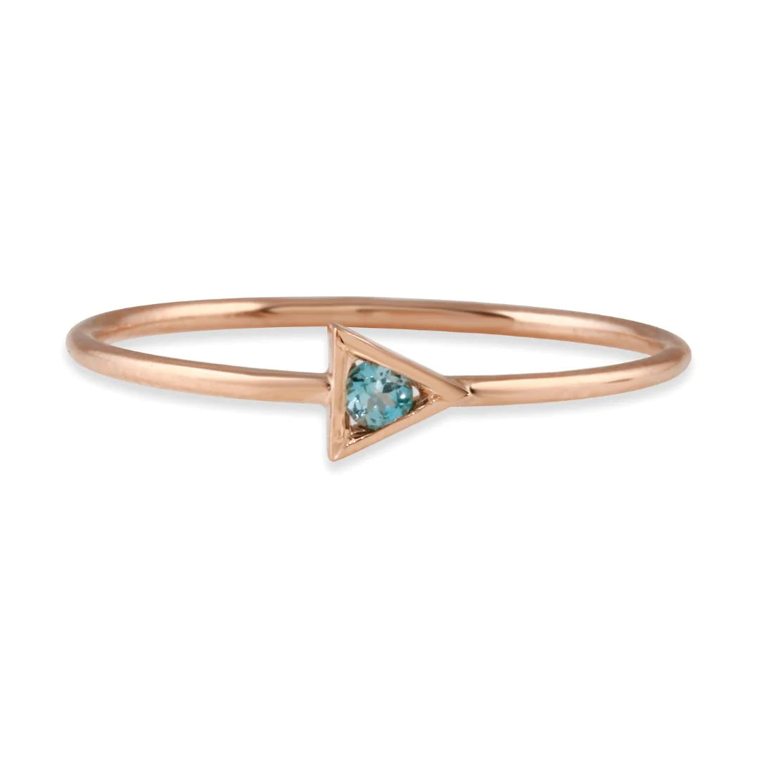 Small Birthstone Triangle Strength Ring