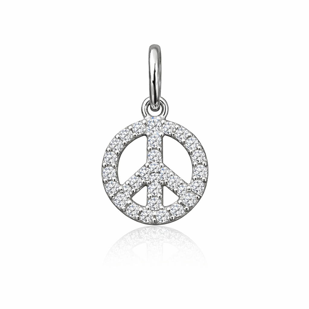 Curated Los Angeles White Gold and Diamond Peace Sign