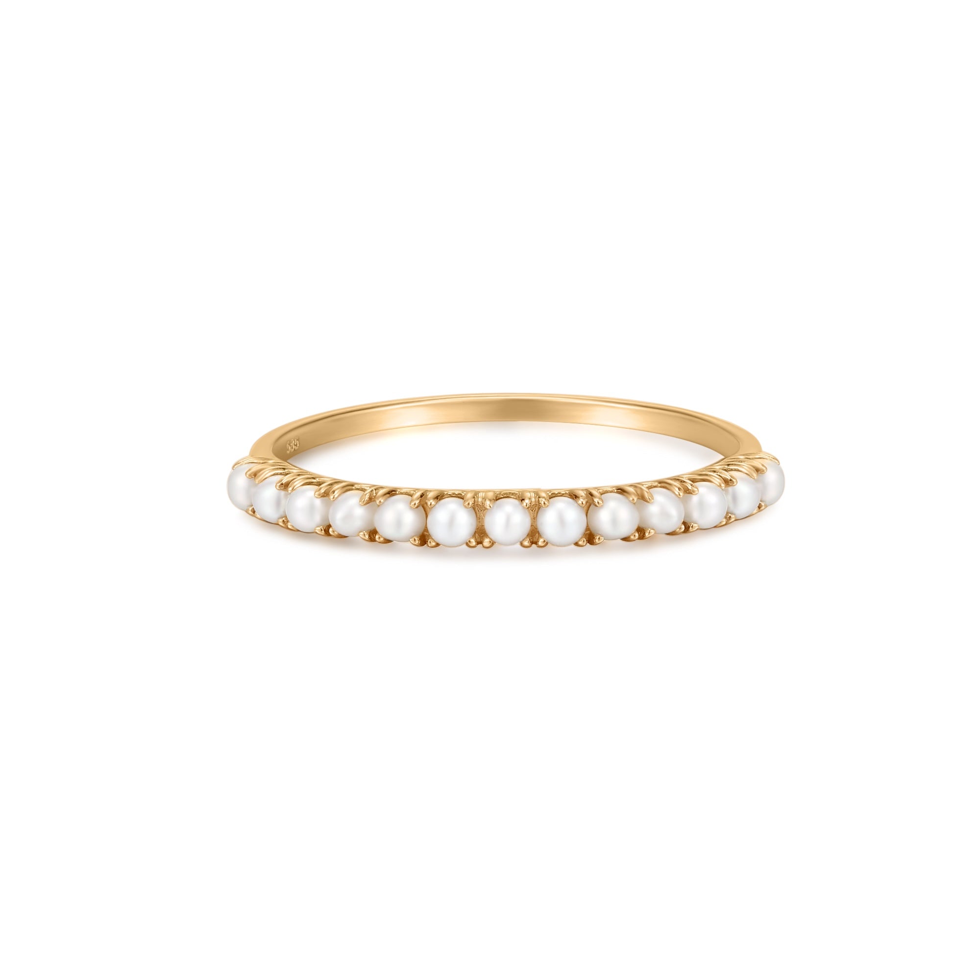Seed Pearl Ring Half Eternity Band