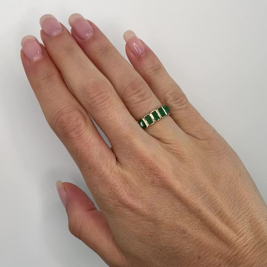 Emerald Cut Emerald Eternity Band