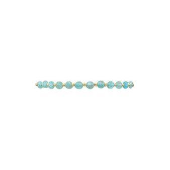 2mm Apatite Gemstone Coin Pattern Beaded Bracelet