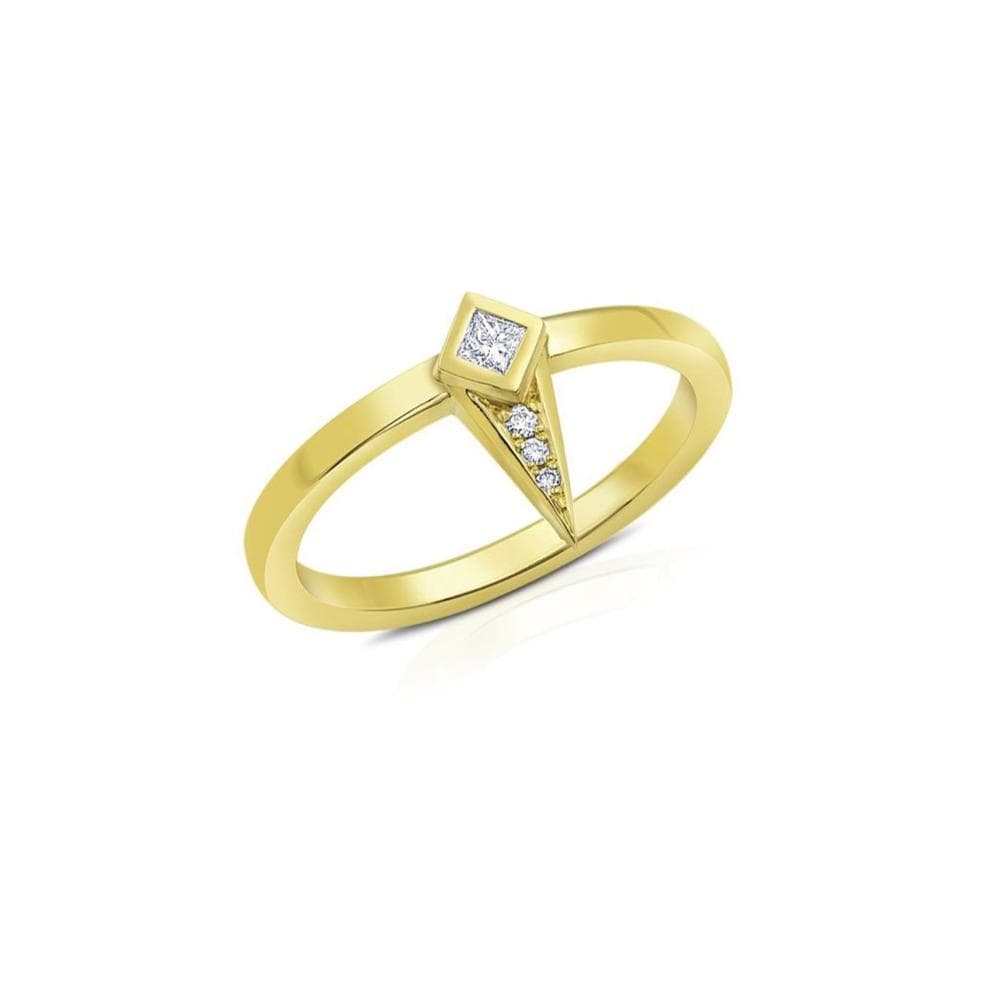 Diamond Spike Yellow Gold Ring