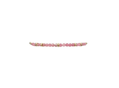 2mm Pink Tourmaline Bracelet with Rondelles
