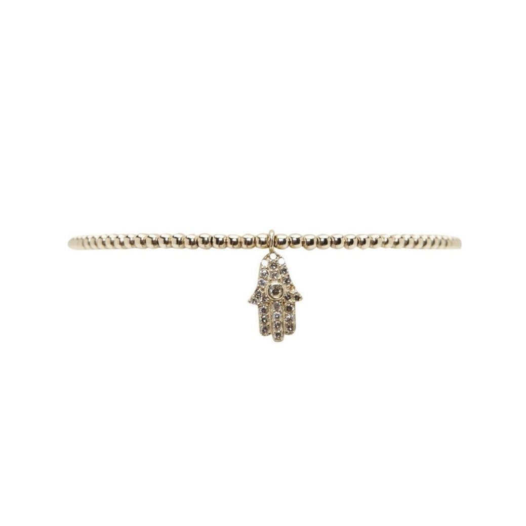 diamond hams charm beaded bracelet