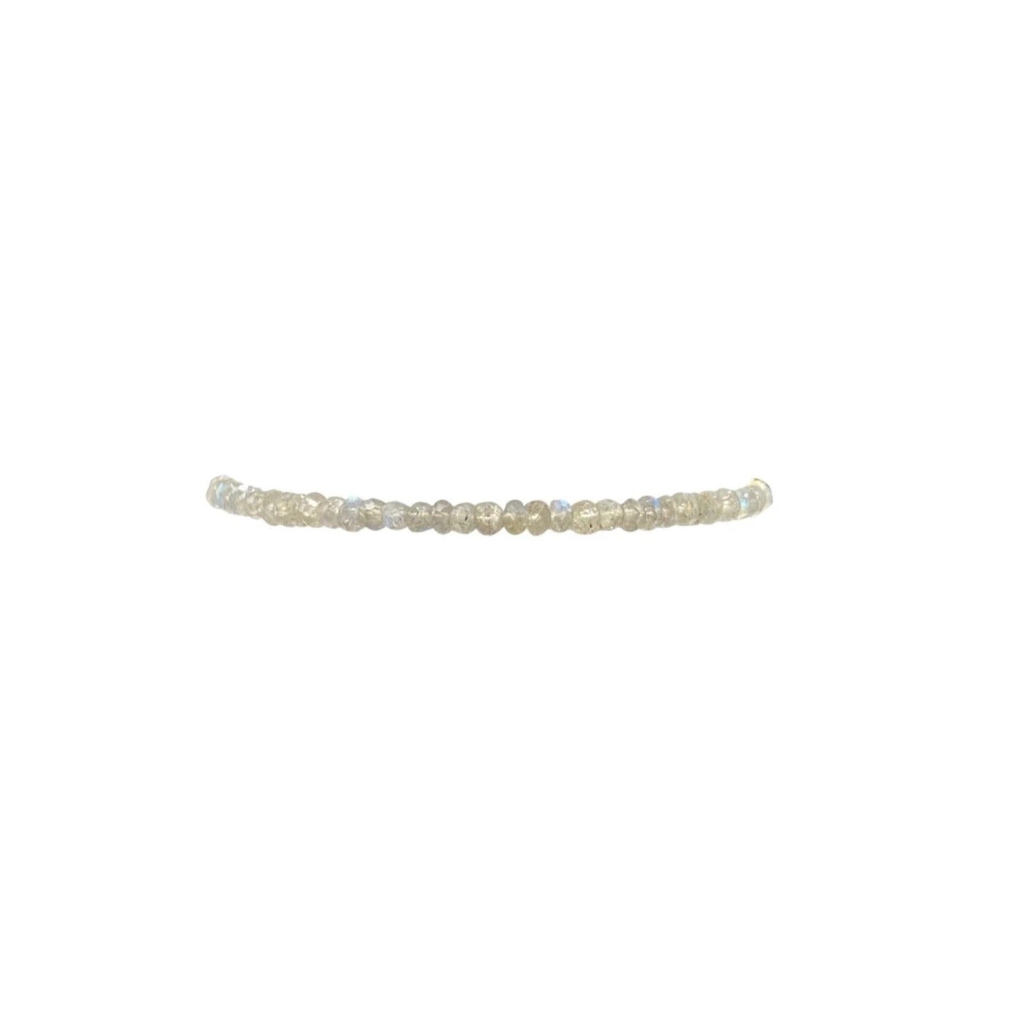 Labradorite Gold Bead Elastic Bracelet