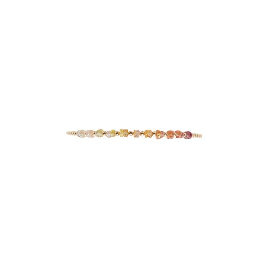 2mm Yellow Gold Bead Sunrise Ombre Bracelet