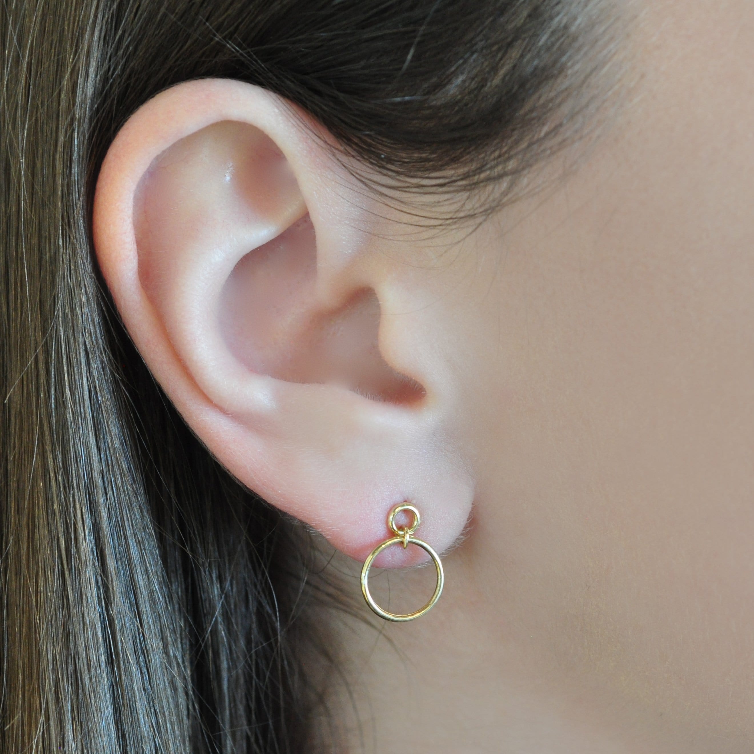 Two Gold Circle Hoop Earrings Curated Los Angeles