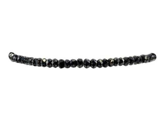2mm Black Spinel Gemstone Beaded Bracelet