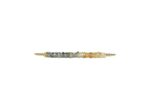 2mm Lucky Sapphire Gemstone Ombre Beaded Bracelet