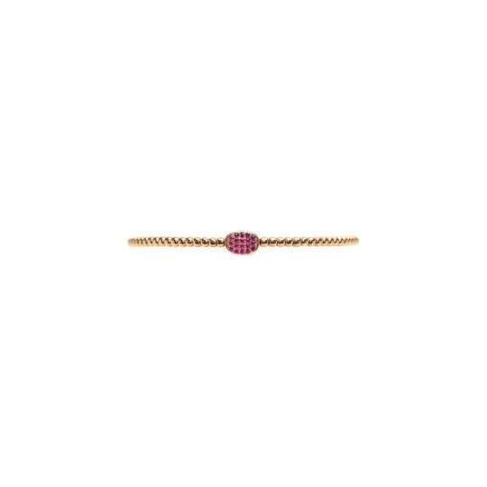 2mm Ruby Bean Gold Bead Bracelet
