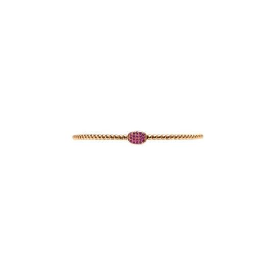 2mm Ruby Bean Gold Bead Bracelet