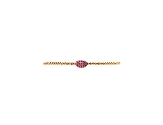 2mm Ruby Bean Gold Bead Bracelet