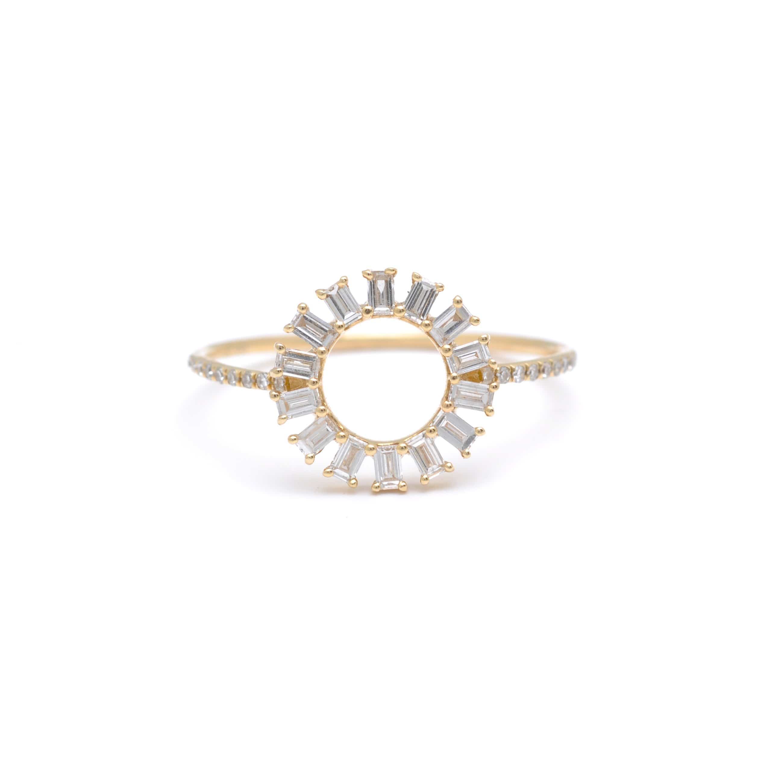 Baguette Diamond Open Circle Ring