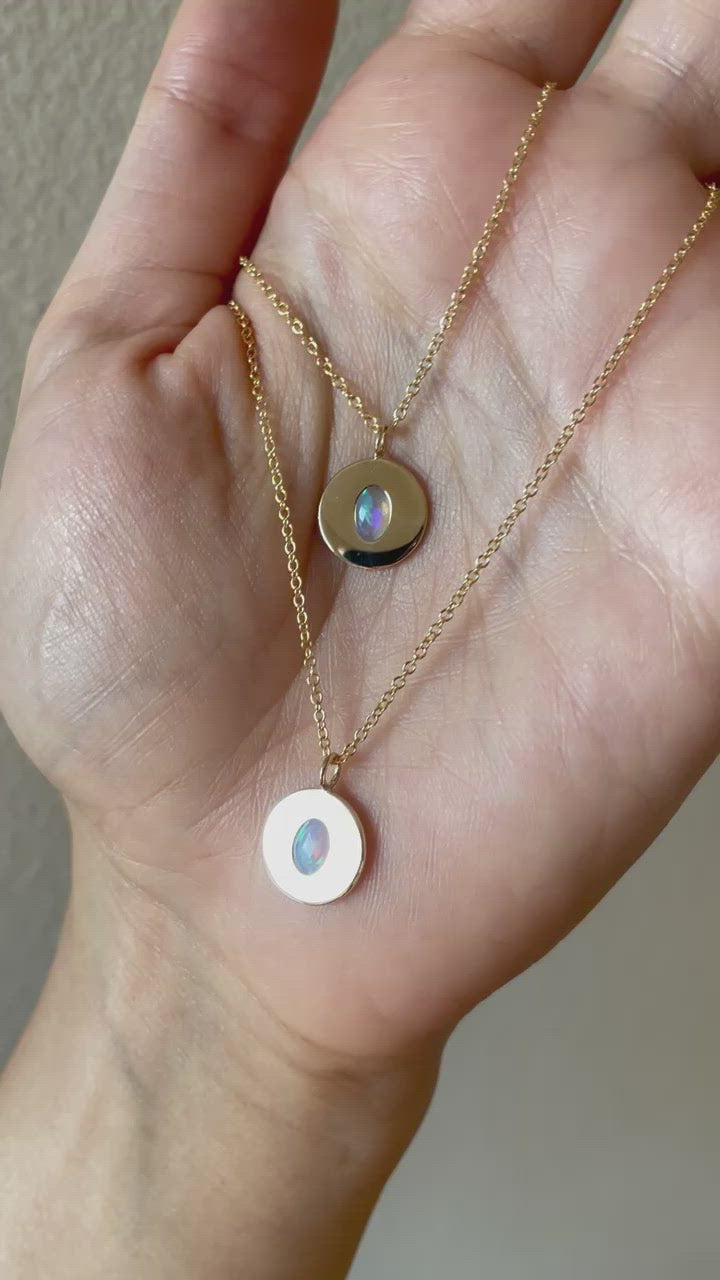 Opal Gold Medallion Necklace