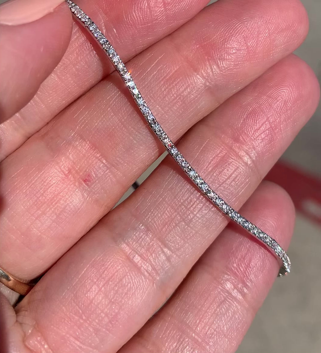 Delicate Round Cut Diamond Tennis Bracelet