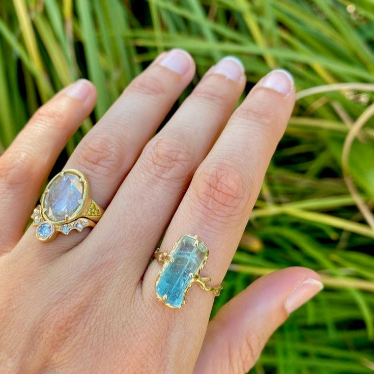 Aquamarine Wave Ring