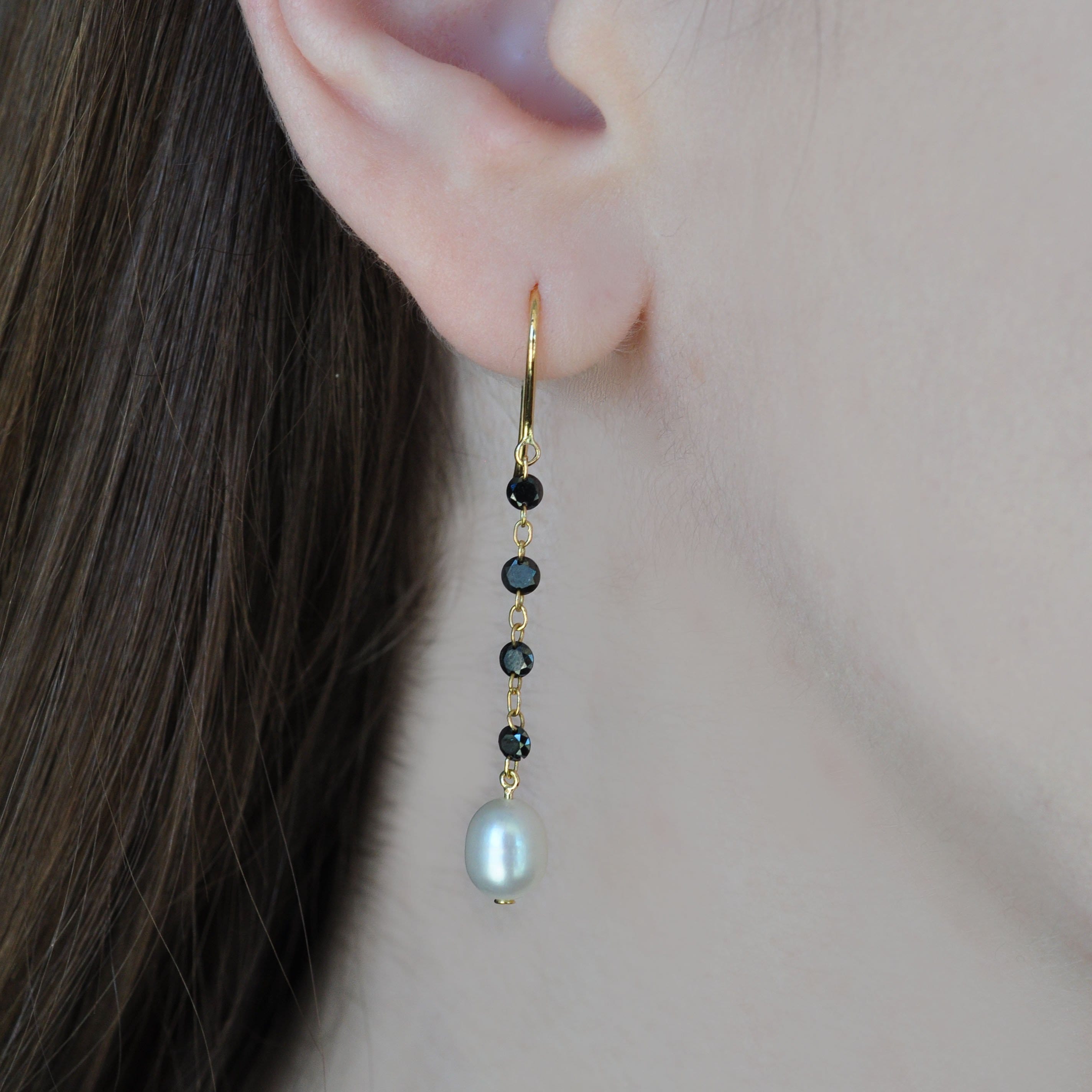 Drilled Black Diamond Pearl earrings