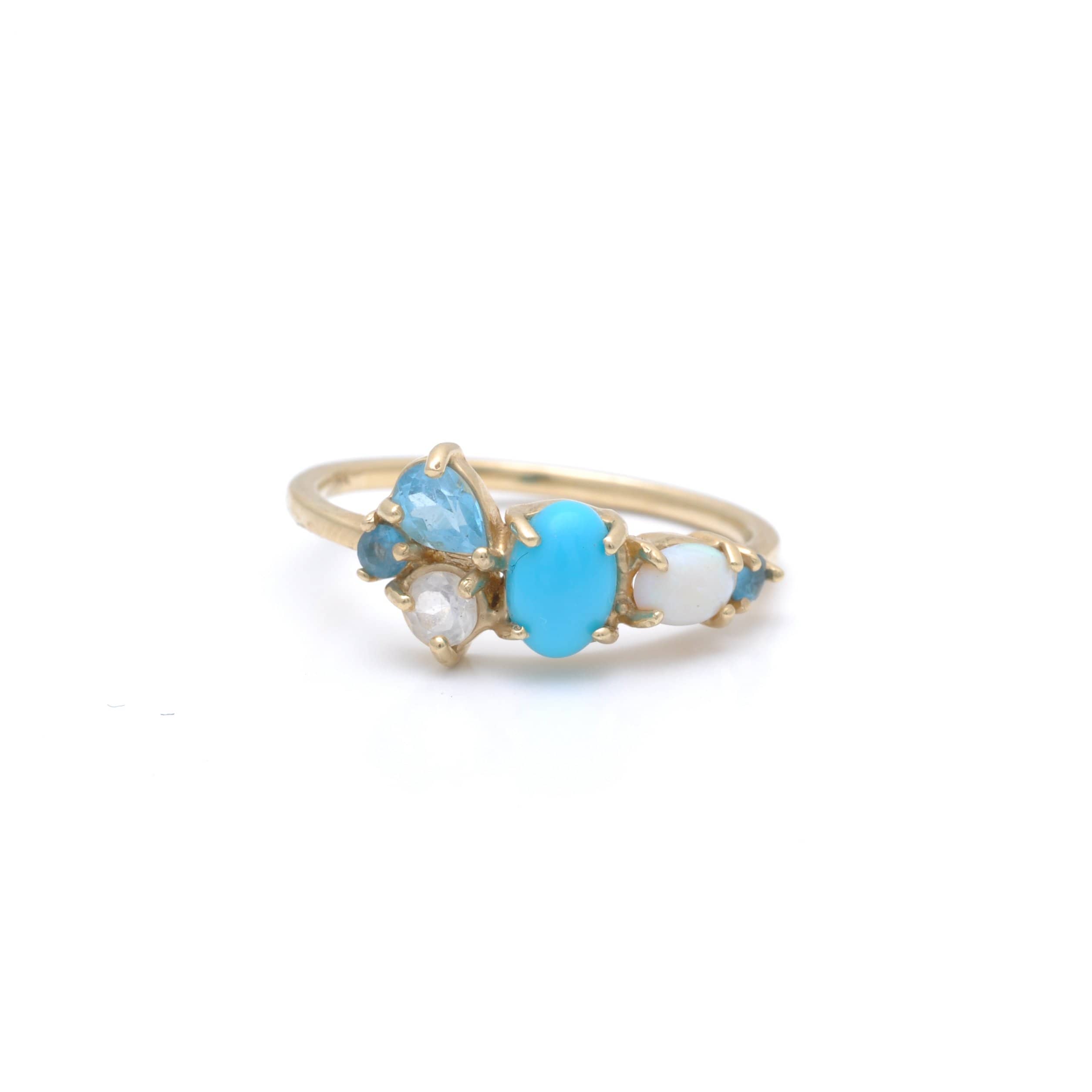 Blue Topaz Turquoise Opal Kai Ring Caitlin nicole