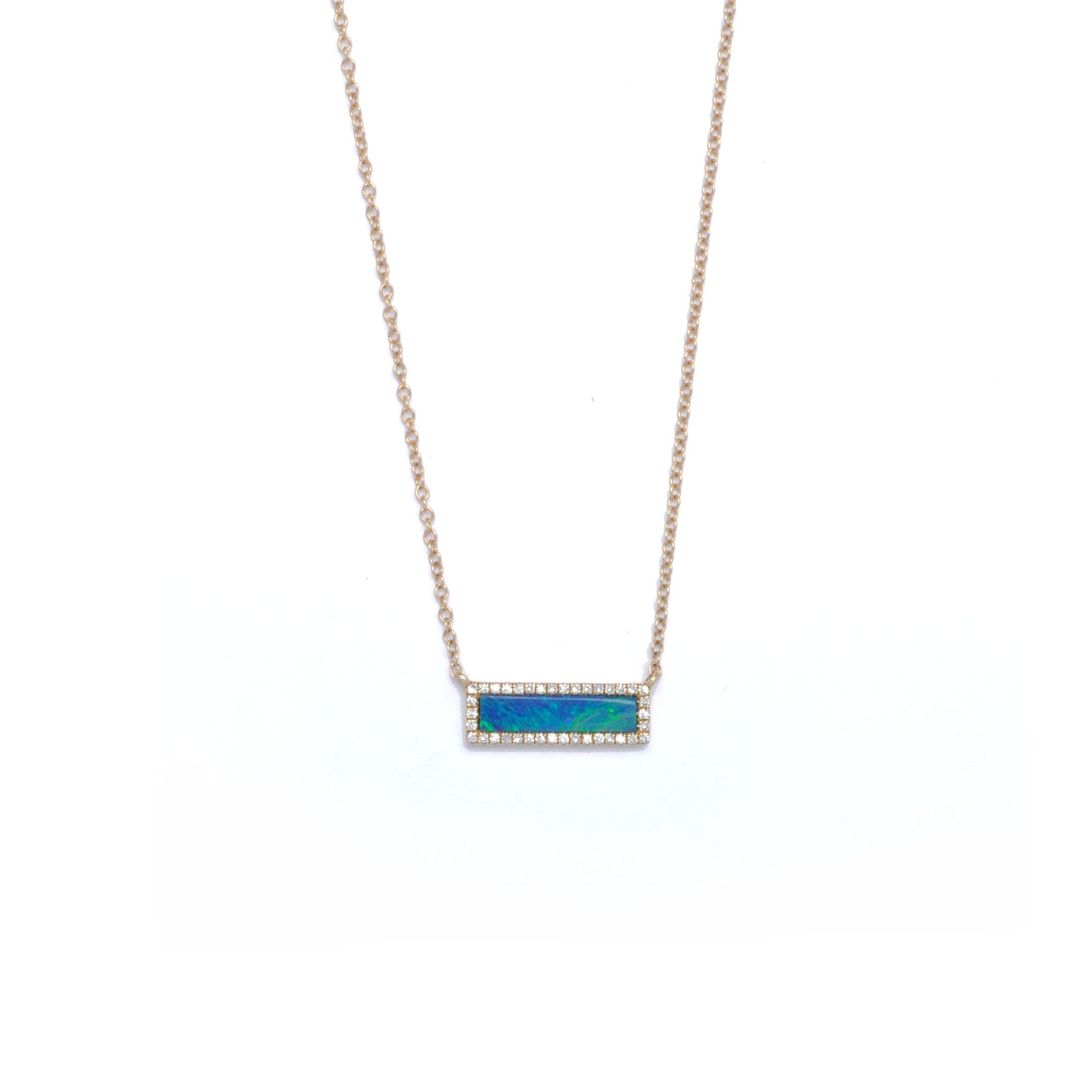 Opal Pave Diamond Necklace - Curated Los Angeles