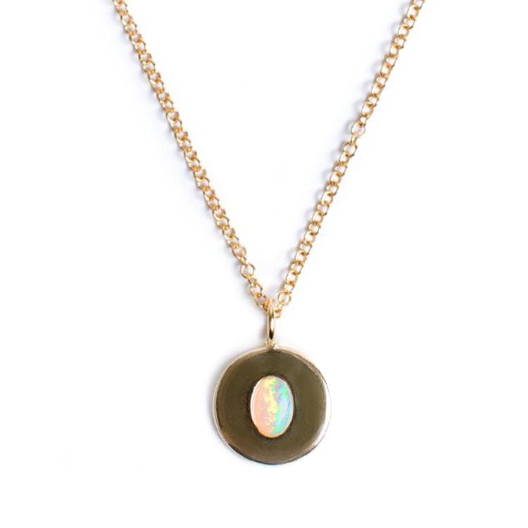 Opal Gold Medallion Necklace