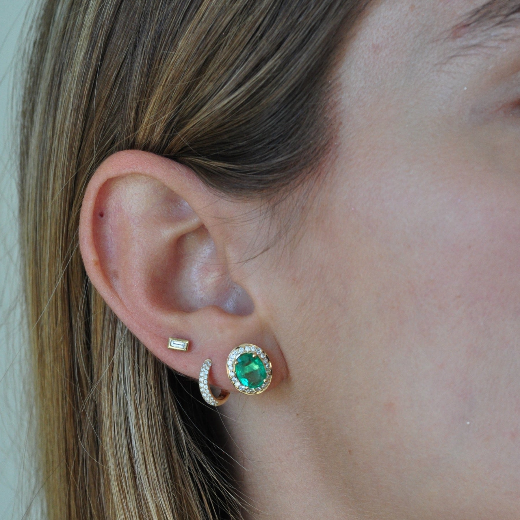 Baguette Diamond Studs