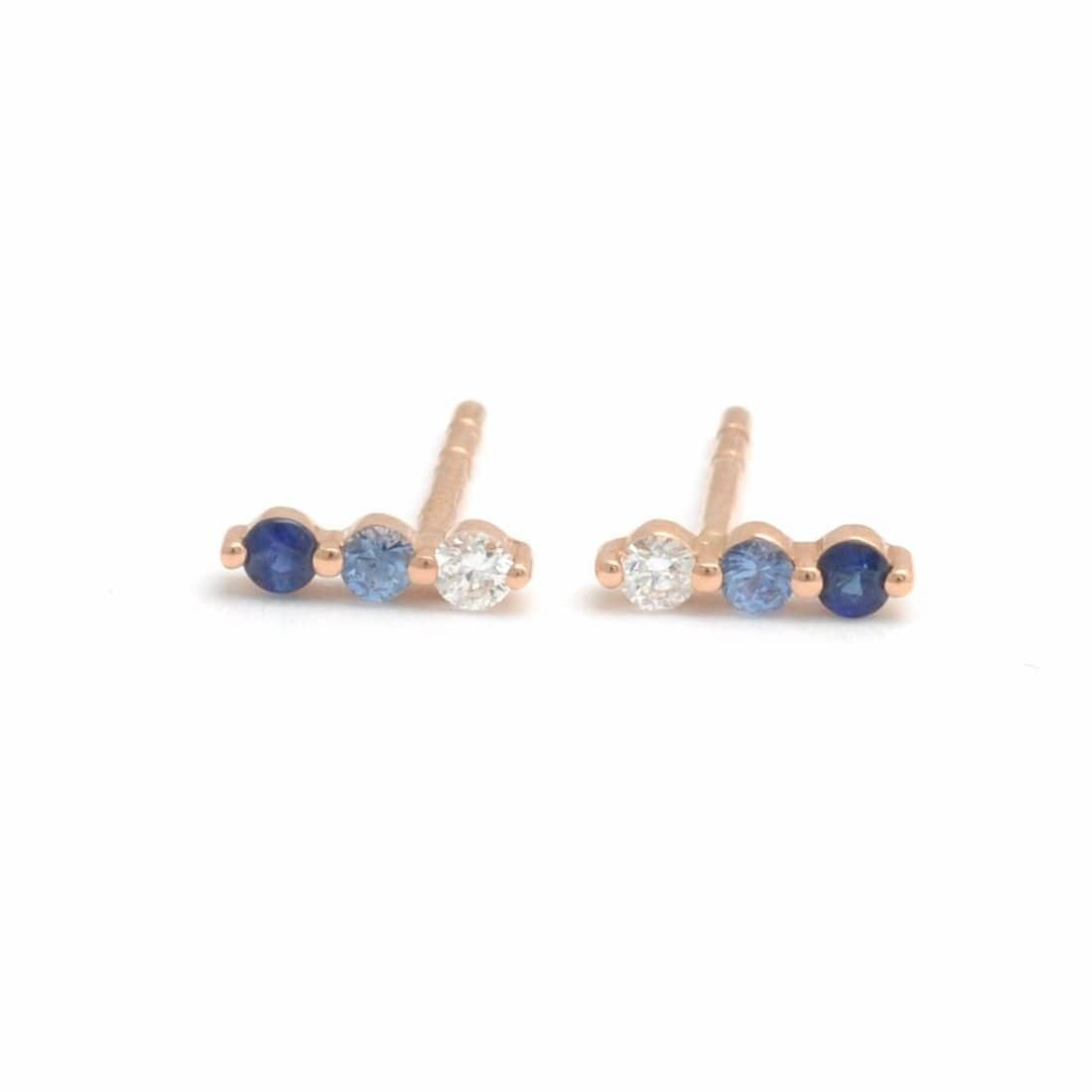 Sapphire Diamond Stud Earrings - Curated Los Angeles