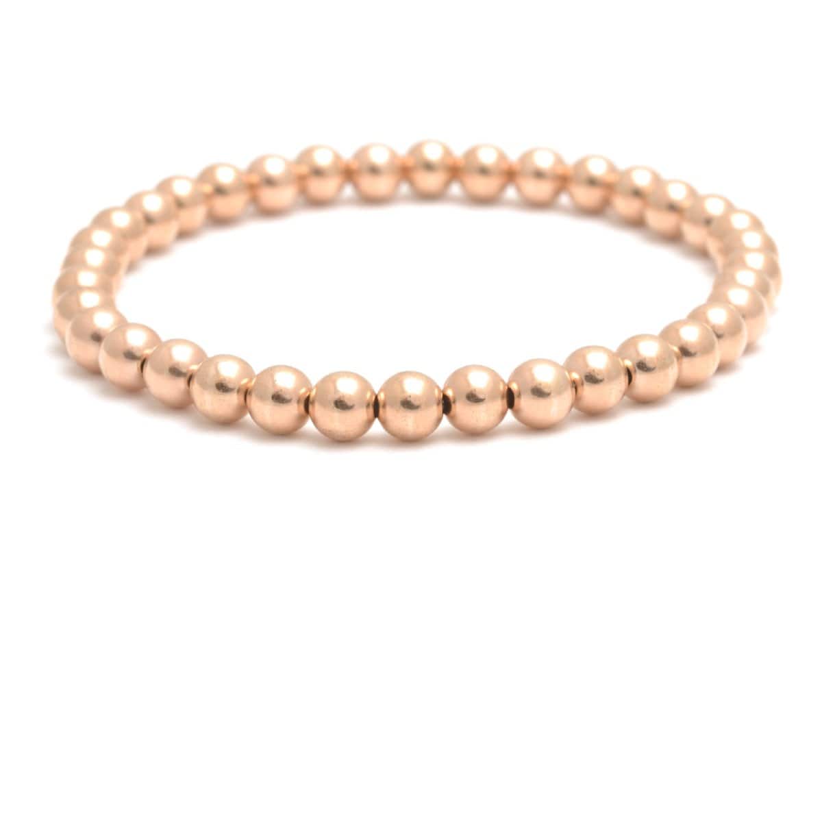 5mm rose gold round bead bracelet