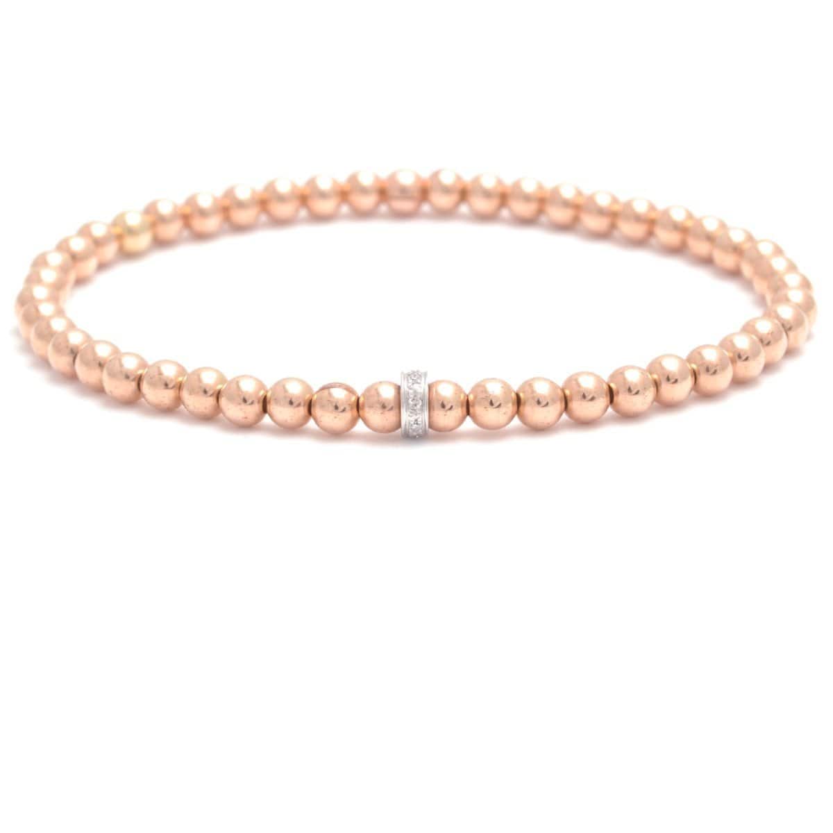 Karen Lazar Diamond Bead Rose Gold Bead Bracelet 