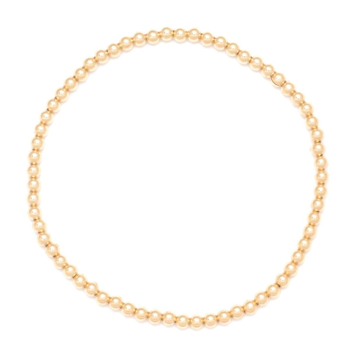 3mm Round Gold Bead Layering Bracelet