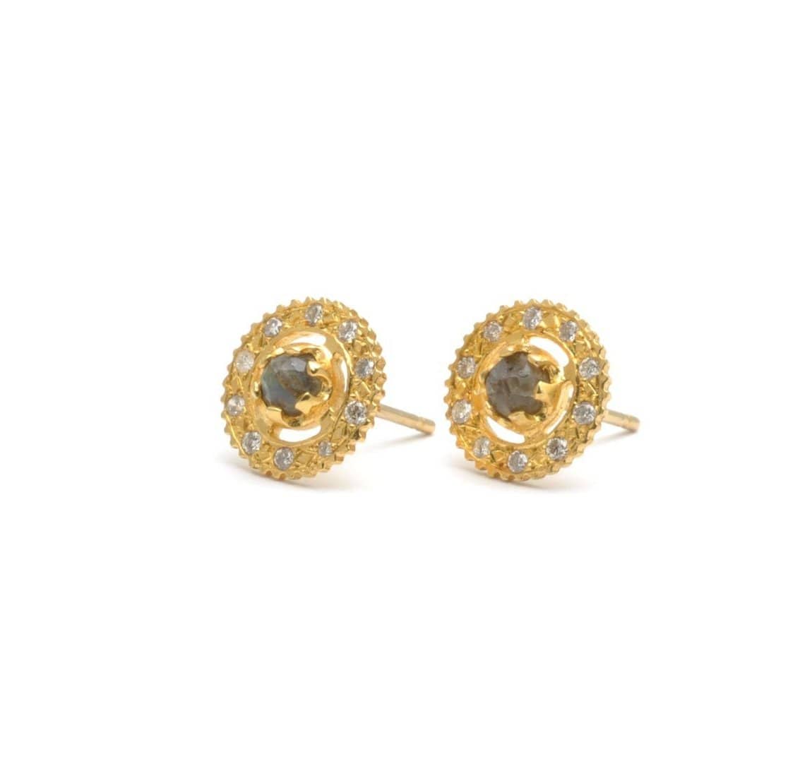 labradorite diamond earrings