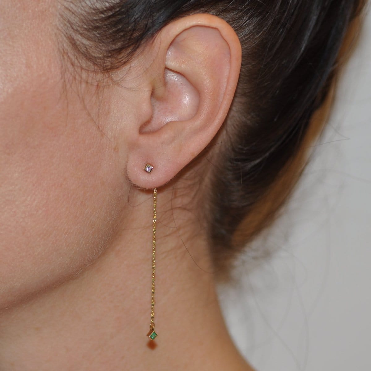 Emerald Drop Gold Earring Enhancers