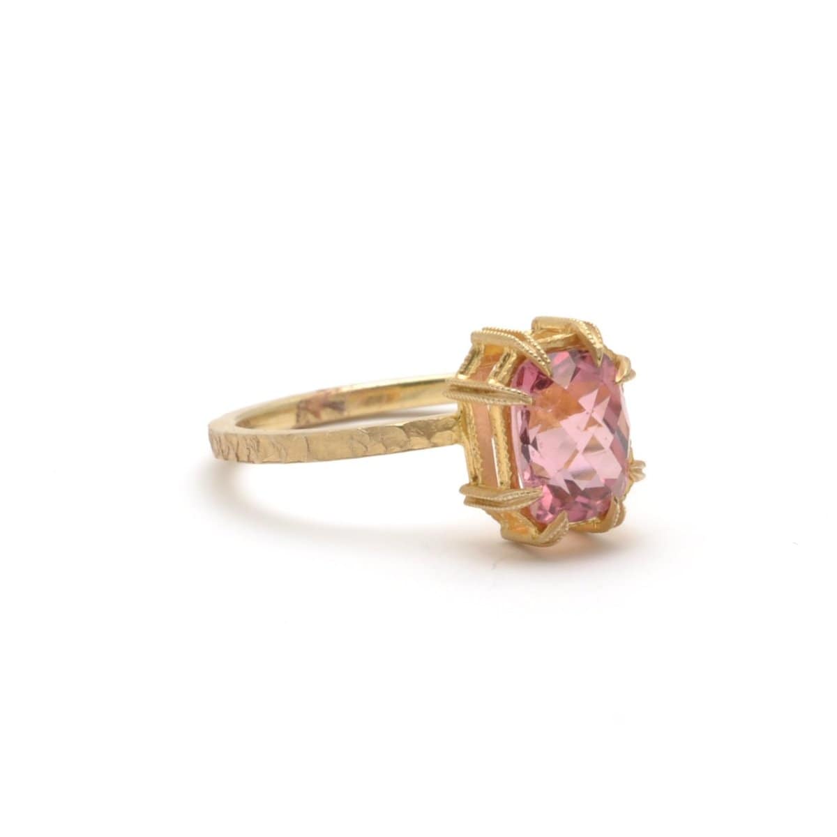 Pink Tourmaline Yellow Gold Ring