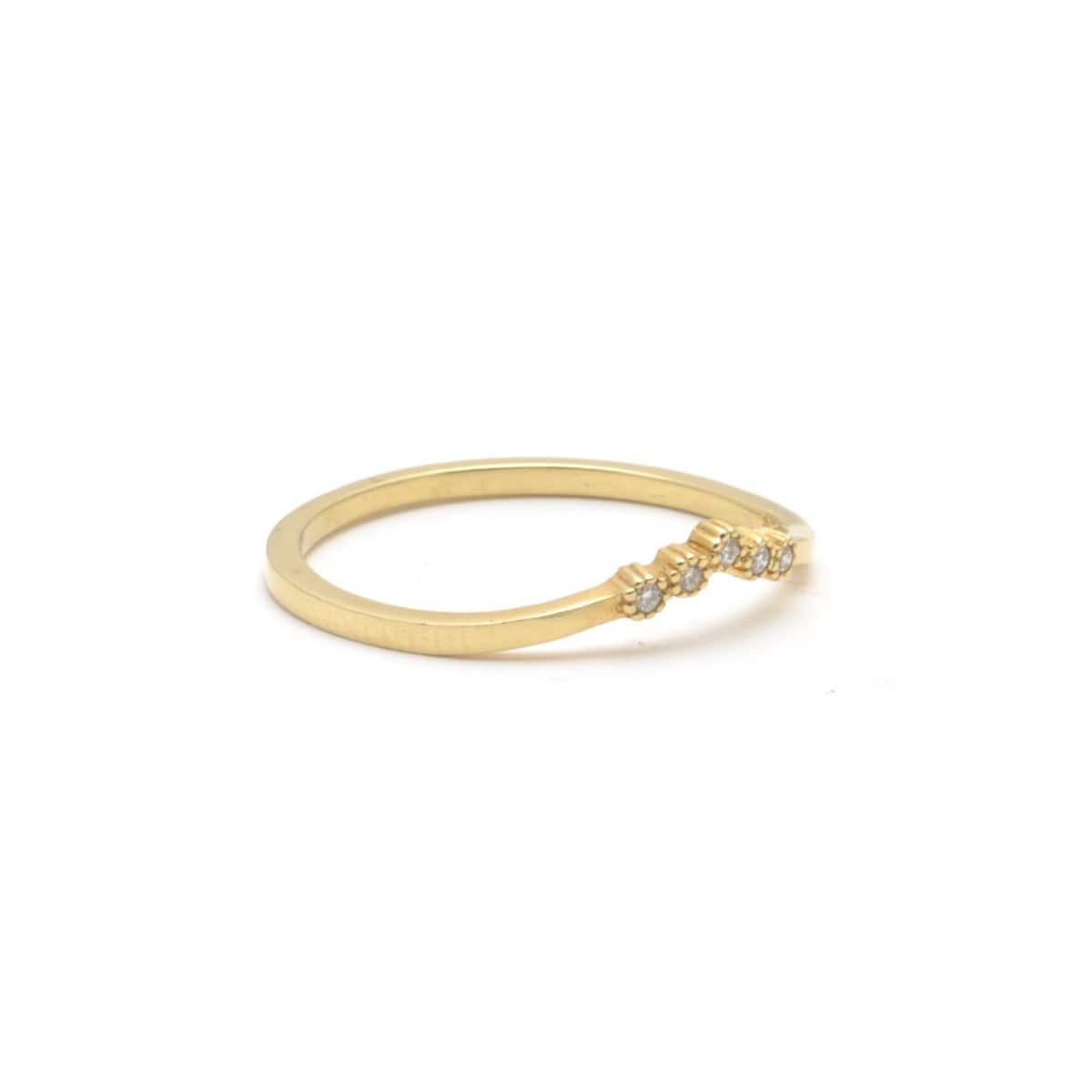 Suneera diamond yellow gold ring or wedding band