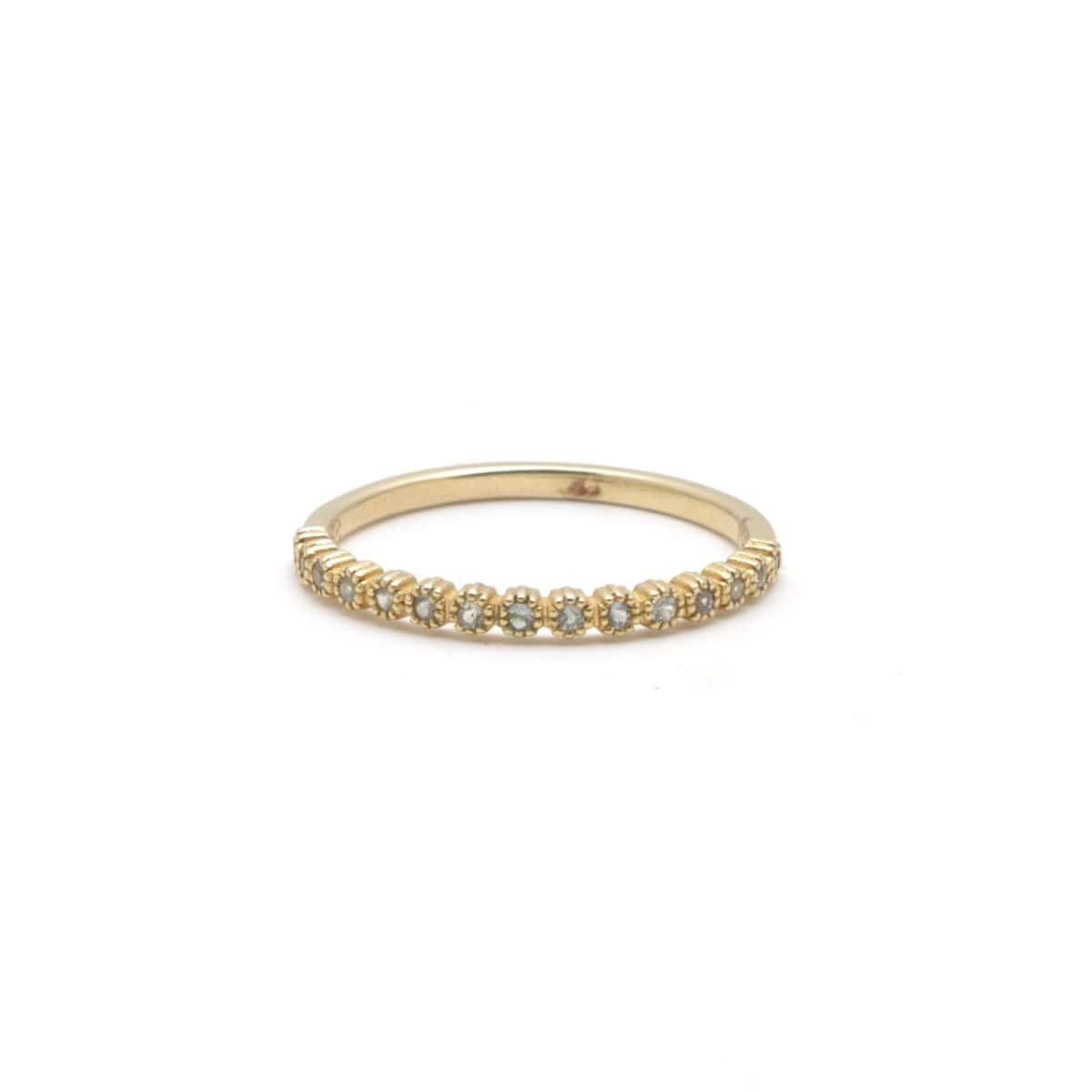 Light Green Sapphire Stacking Gold Ring