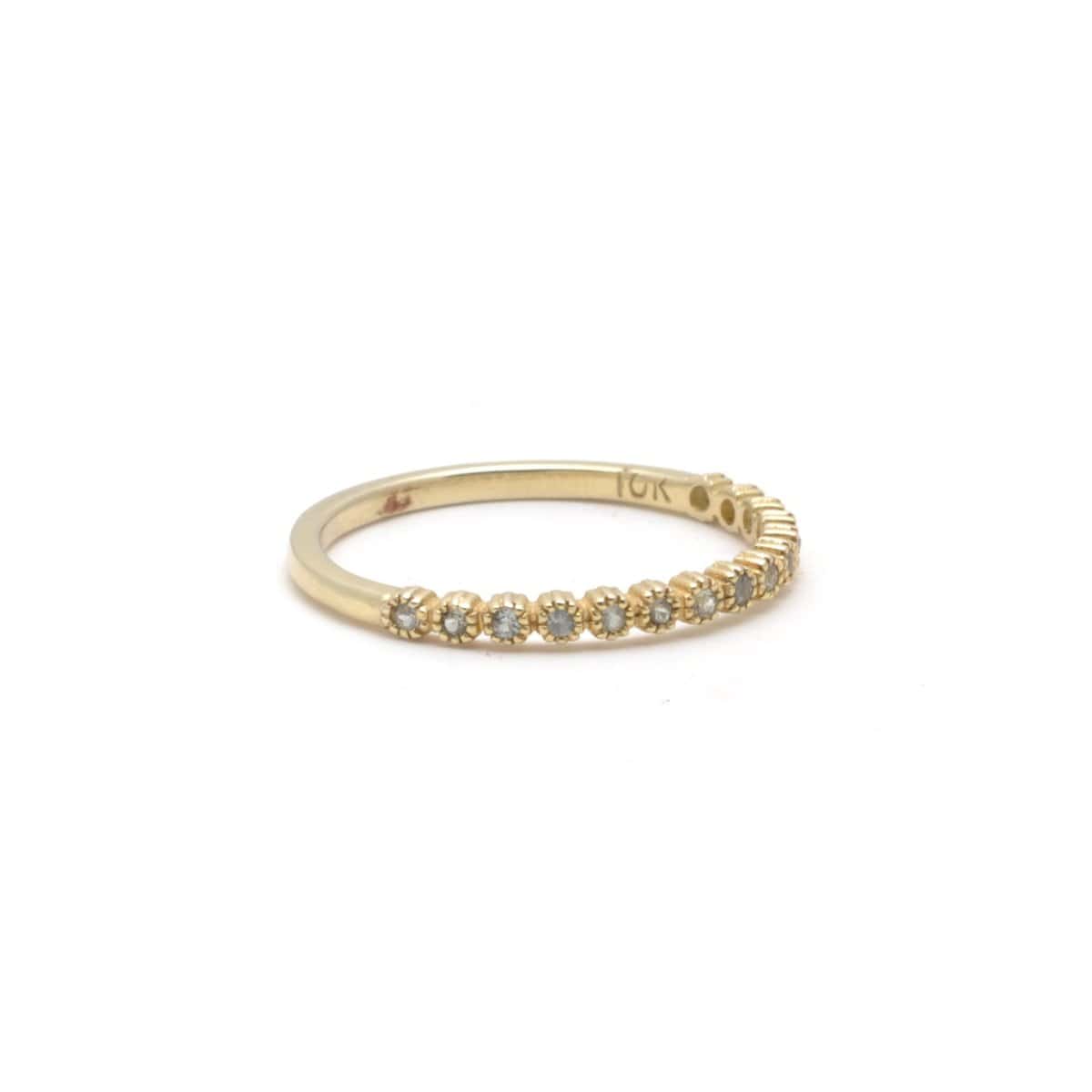 Light Green Sapphire Stacking Gold Ring