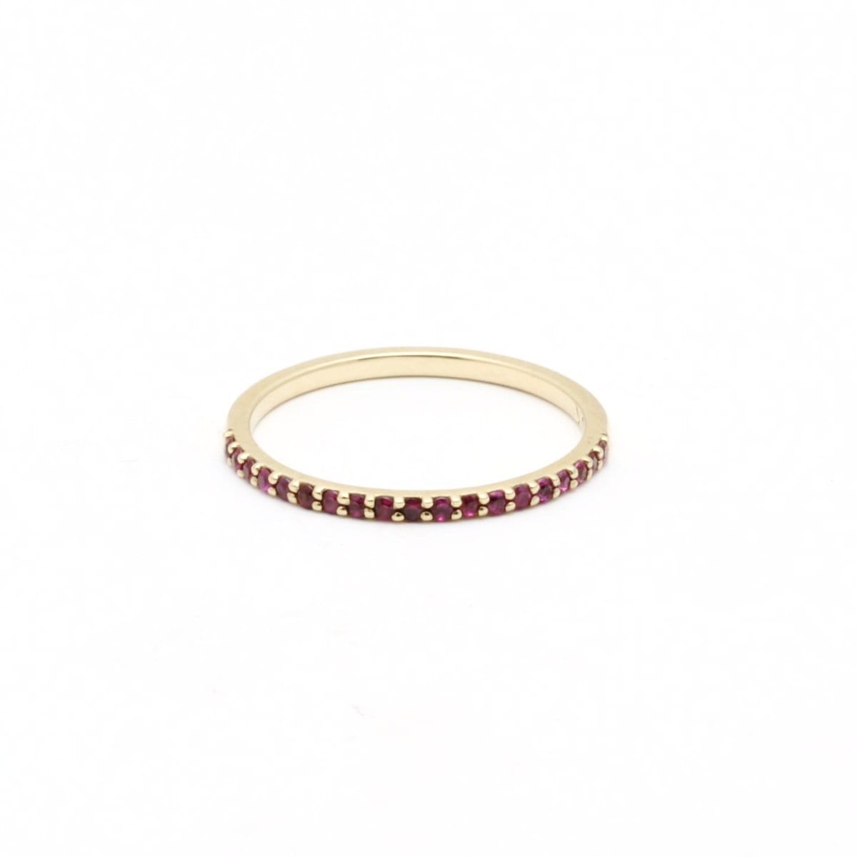 Ruby Half Eternity Gold Stacking Ring
