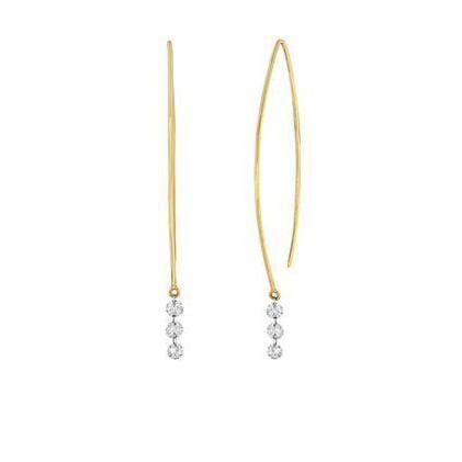 Drilled Diamond Yellow Gold Threaders Elizabeth Jane Jewelry