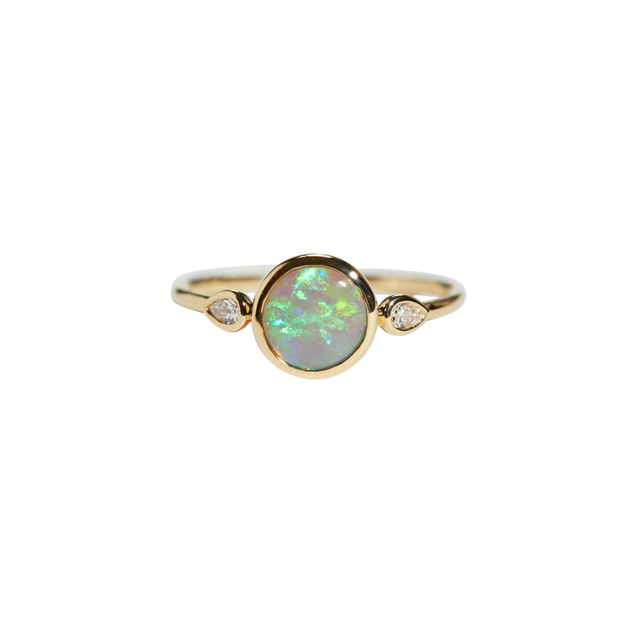 Diamond and Opal Gold Ring