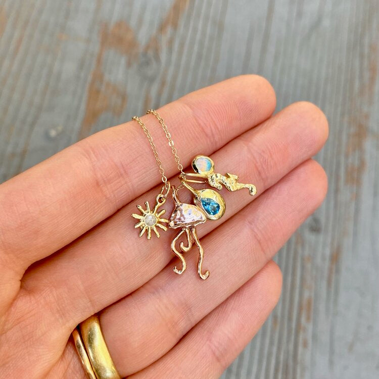 Rose Gold Jellyfish Charm