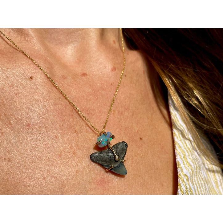 Fossilized Shark Tooth Mini Totem 2