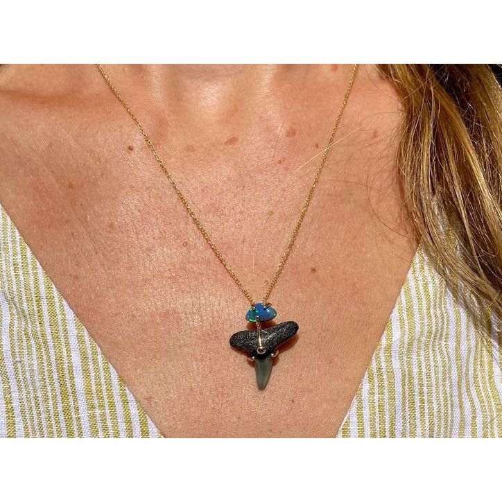 Fossilized Shark Tooth Mini Totem