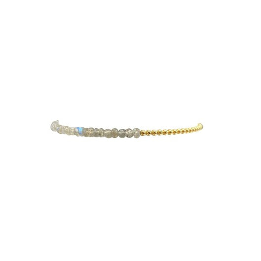 2mm Labradorite Gold Bead Bracelet