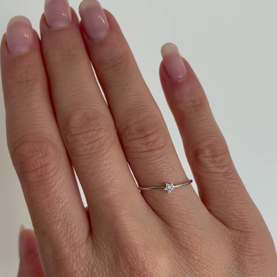 Tiny Star Diamond Stacking Ring