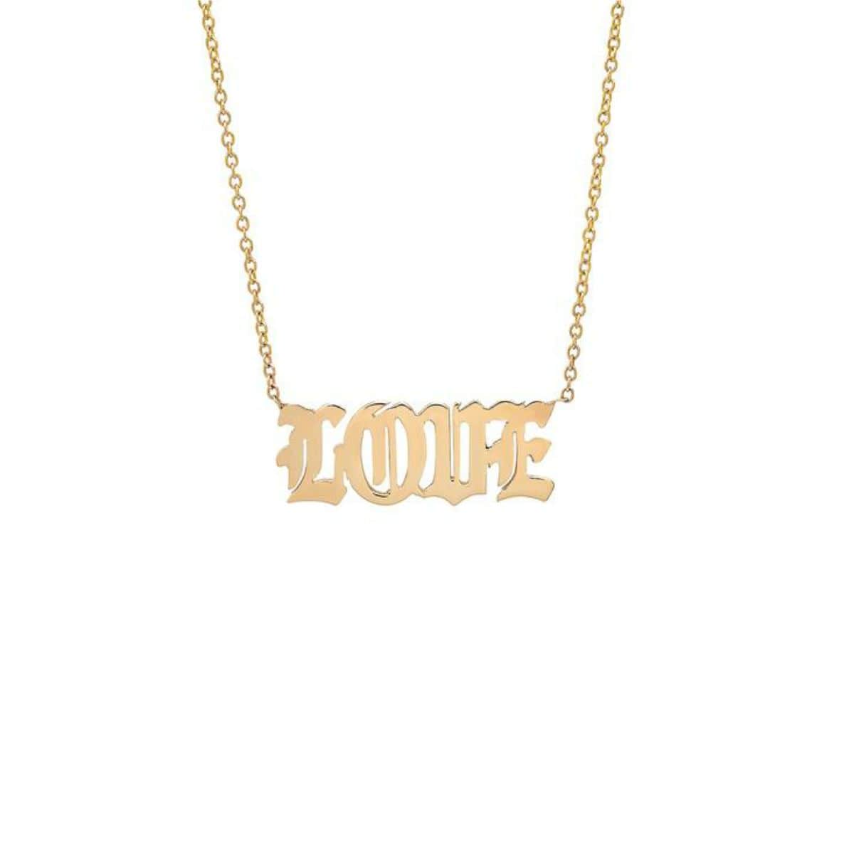 Old English 14k Gold Love Necklace