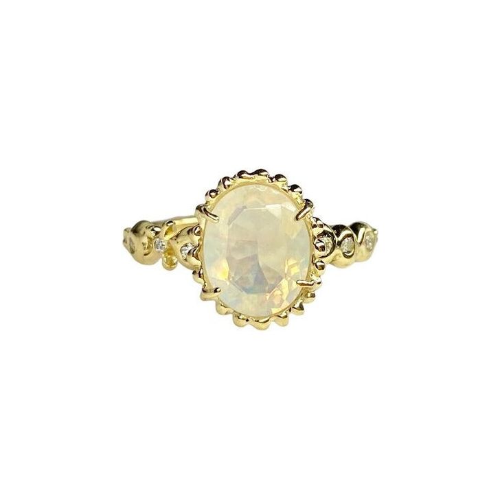 Fire Opal Sunbeam Ring