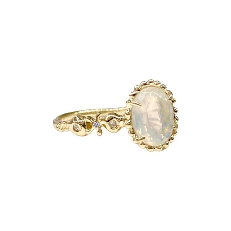 Fire Opal Sunbeam Ring