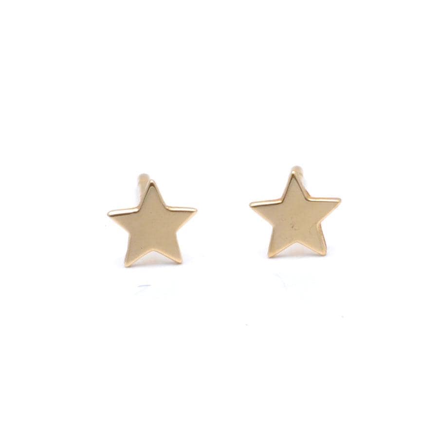 Small Star Yellow Gold Studs