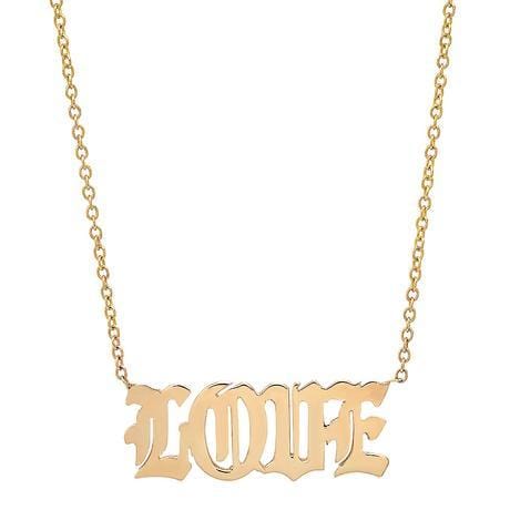 Old English Yellow Gold Love Necklace