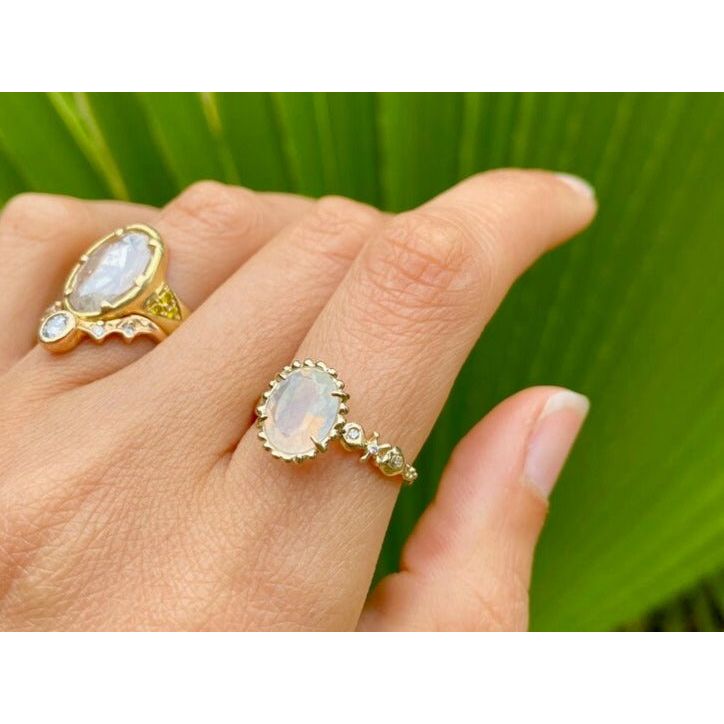 Fire Opal Sunbeam Ring